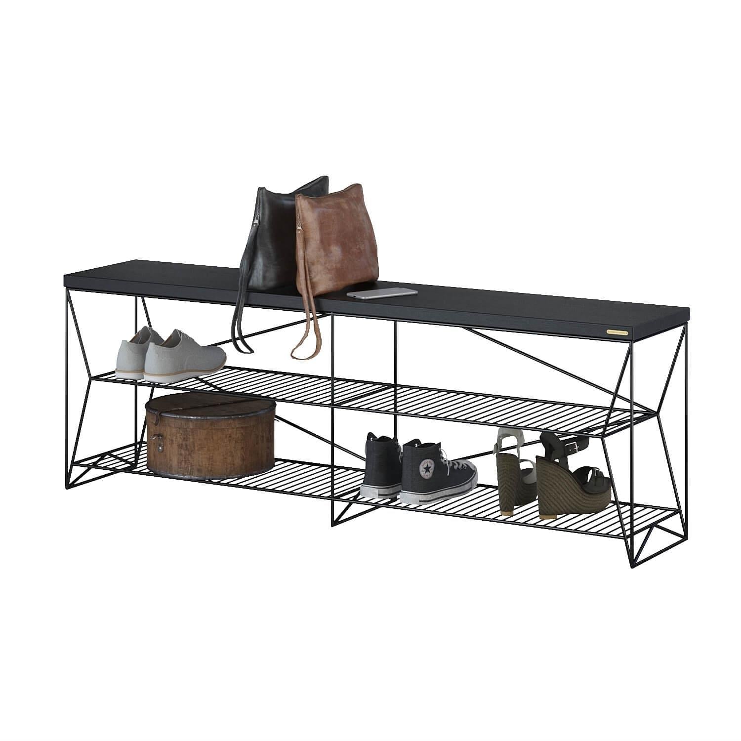 Bench with shelves for shoes Catena